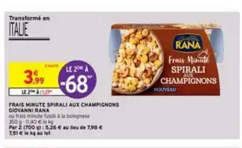 Intermarché Frais Minute Spirali Aux Champignons offre