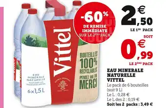 U Express Vittel eau minerale naturelle offre