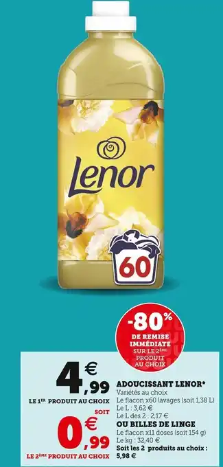 Super U Lenor adoucissant* offre