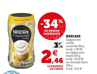 Super U Nestlé nescafe offre