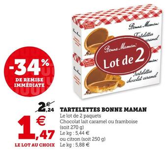 Super U Bonne maman tartelettes offre