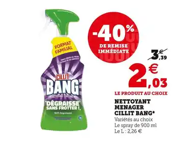 Super U Cillit bang nettoyant menager* offre