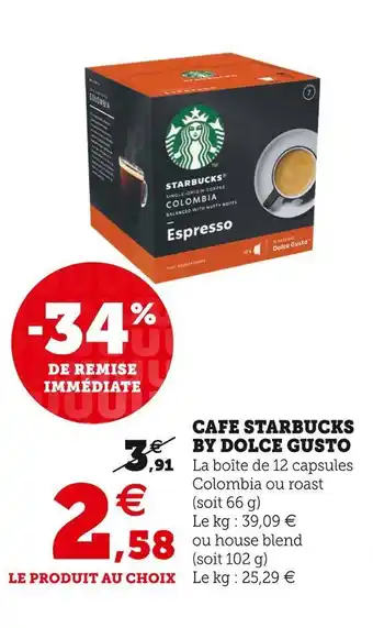 Super U Starbucks cafe starbucks by dolce gusto offre