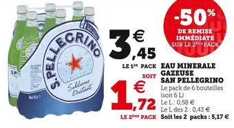 Super U San pellegrino eau minerale gazeuse offre