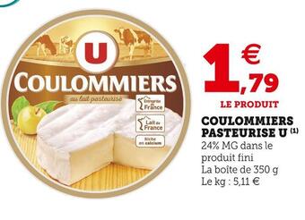 Super U U coulommiers pasteurise offre