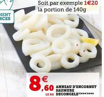 Anneau d'encornet saumure decongele