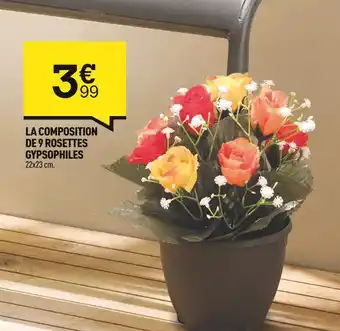 Centrakor La composition de 9 rosettes gypsophiles offre