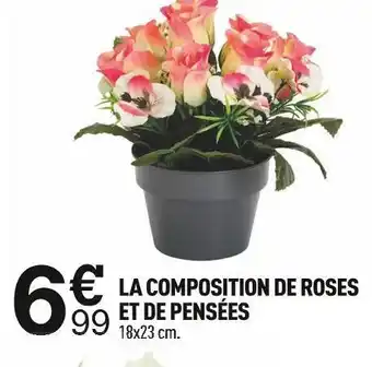 Centrakor La composition de roses et de pensées offre