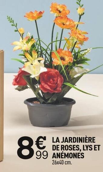 Centrakor La jardinière de roses, lys et anémones offre