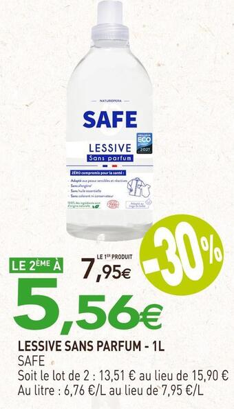 naturéO Safe lessive sans parfum offre