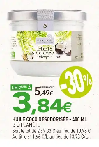 naturéO Bio planète huile coco désodorisée offre