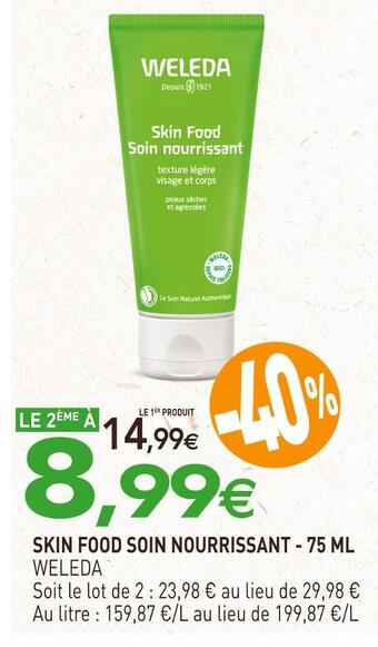 naturéO Weleda skin food soin nourrissant offre