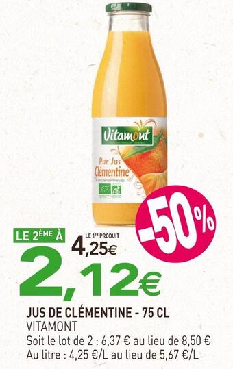 naturéO Vitamont jus de clémentine offre