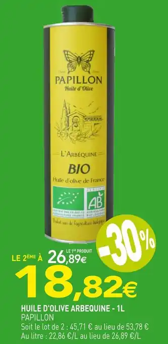 naturéO Papillon huile d'olive arbequine offre