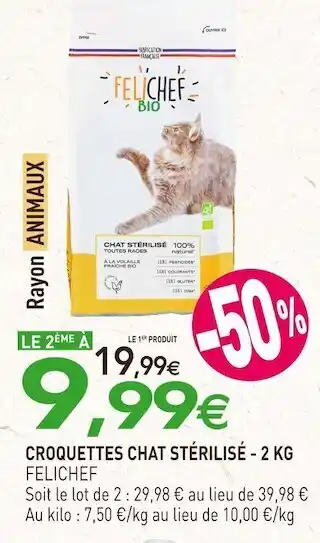 naturéO Felichef croquettes chat stérilisé offre