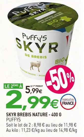 naturéO Puffys skyr brebis nature offre