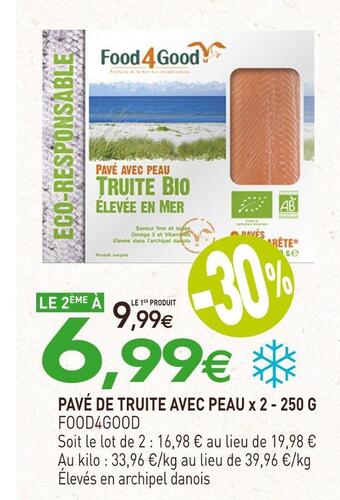 naturéO Food4good pavé de truite avec peau offre