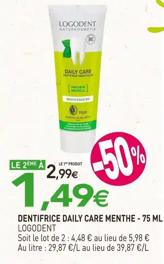 Logodent dentifrice daily care menthe