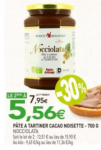 naturéO Nocciolata pâte a tartiner cacao noisette offre