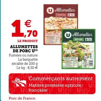U Express U allumettes de porc offre