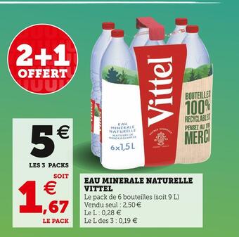 U Express Vittel eau minerale naturelle offre