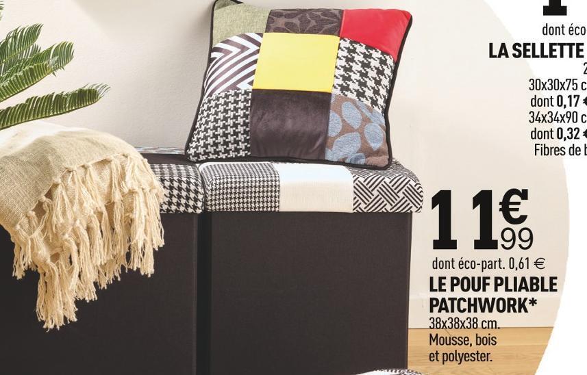 Promo Le pouf pliable patchwork chez Centrakor