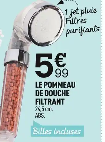 Centrakor Le pommeau de douche filtrant offre