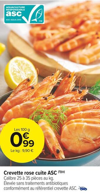 Carrefour Market Crevette rose cuite asc offre