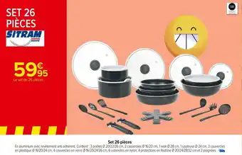 Carrefour Market Sitram set 26 pièces offre