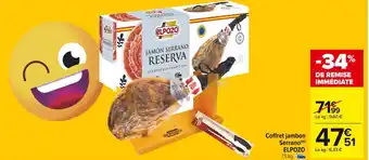 Carrefour Market Elpozo coffret jambon serrano offre