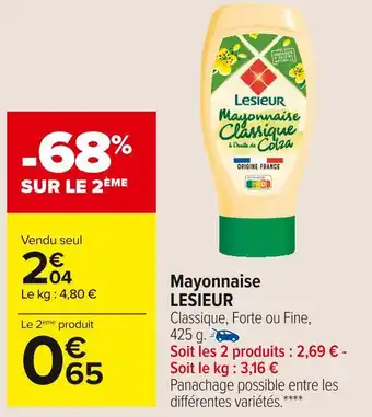Carrefour Market Lesieur mayonnaise offre