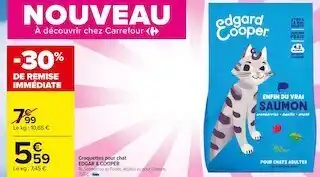Carrefour Market Edgar & cooper croquettes pour chat offre