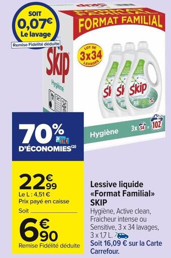 Carrefour Market Skip lessive liquide format familial offre