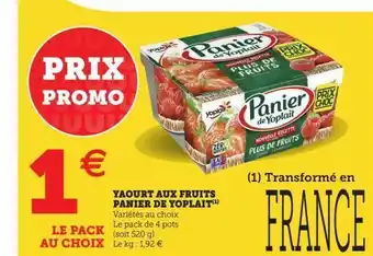Hyper U Yaourt aux fruits panier de yoplait(1) offre
