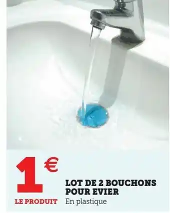 Hyper U Lot de 2 bouchons pour evier offre