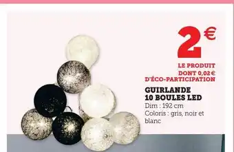 Hyper U Guirlande 10 boules led offre