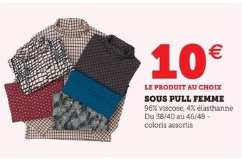 Hyper U Sous pull femme offre