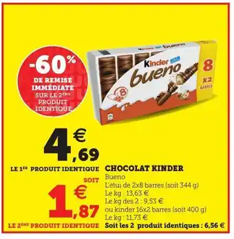 Hyper U Chocolats kinder offre