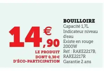 Hyper U Bouilloire offre
