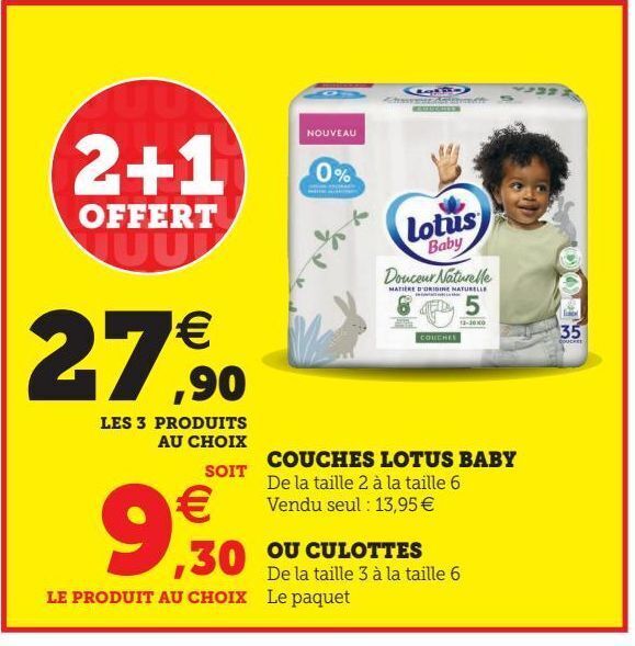 Promo Couches lotus baby chez Hyper U
