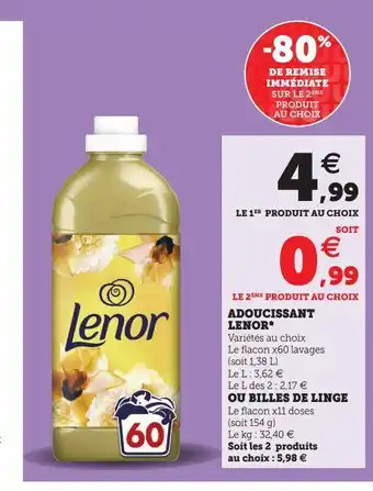 Hyper U Adoucissant lenor* offre