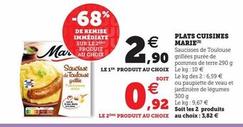 Hyper U Plats cuisinés marie offre