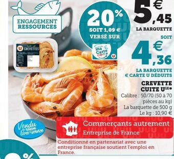 Hyper U Crevettes cuites u offre