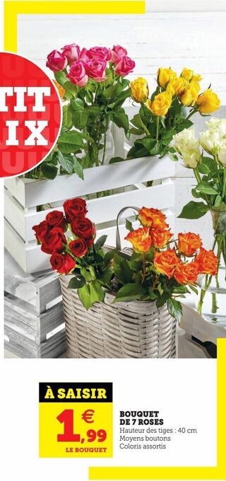 Hyper U Bouquet de 7 roses offre
