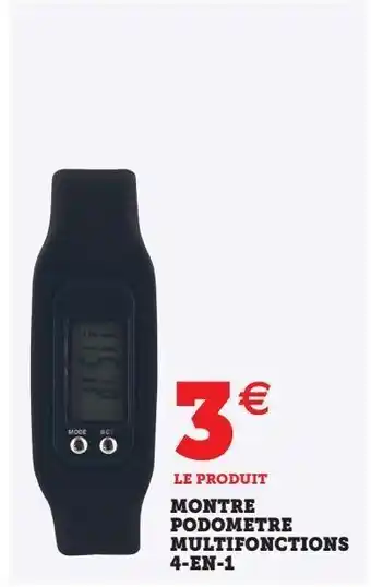 Super U Montre podometre multifonctions 4-en-1 offre
