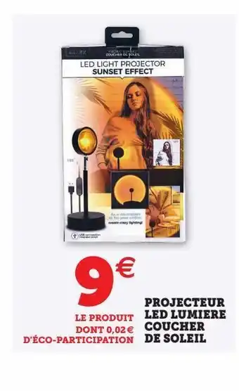 Super U Projecteur led lumiere coucher de soleil offre