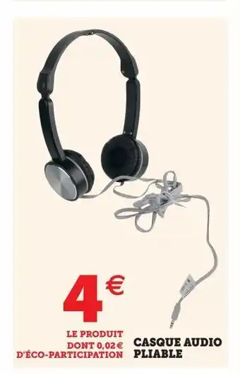 Super U Casque audio pliable offre