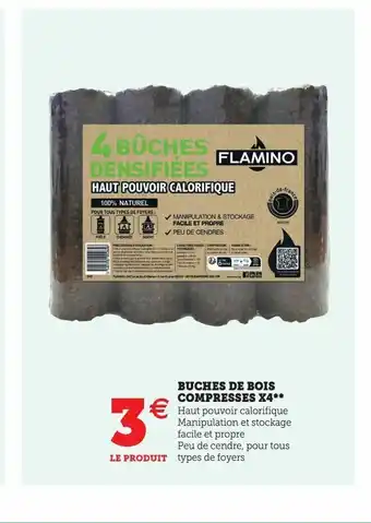 Super U Buches de bois compresses x4 offre