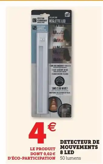 Super U Detecteur de mouvements 8 led offre