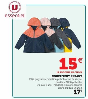 Super U Coupe vent enfant offre